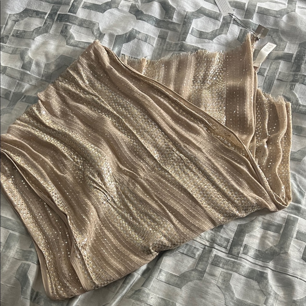 Chicos Gold Sequin Wrap/Shawl/Scarf. NWT!